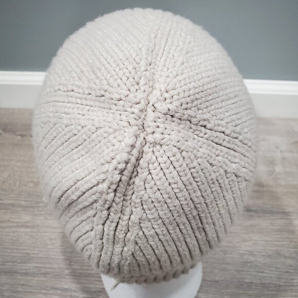 Lululemon Hat Womens Small Medium Close Fit Wool Blend Ribbed Knit Beanie Beige - Picture 6 of 10